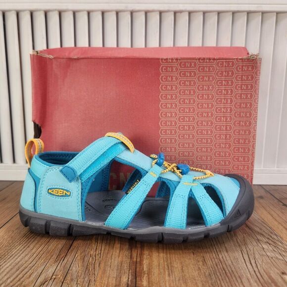 Keen Seacamp II CNX Waterpoof Sport Sandals Youth Size 6 Fjord Blue Closed Toe - Picture 1 of 11